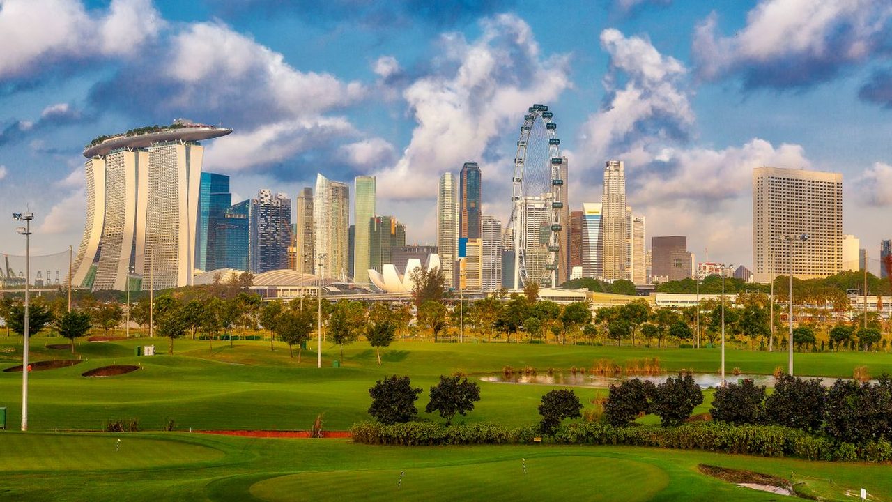 Regional business centre skyline representing Malaysia and Singapore